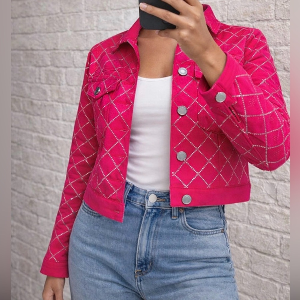 Uterque Pink  Jacket with Silver Accents